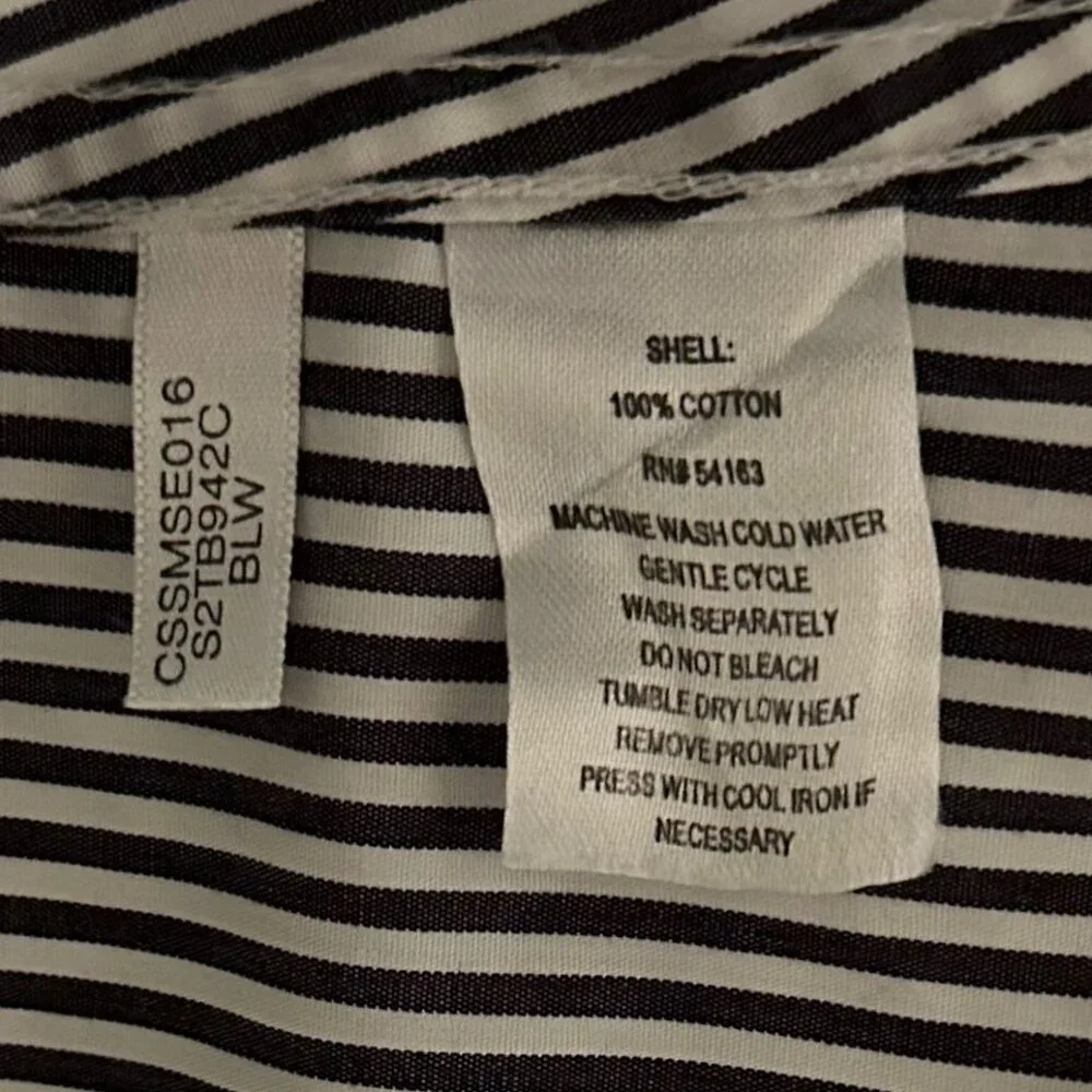 Calvin Klein Women’s Striped Non-Iron Button-Down Dress Shirt Size 4 - Picture 6 of 6